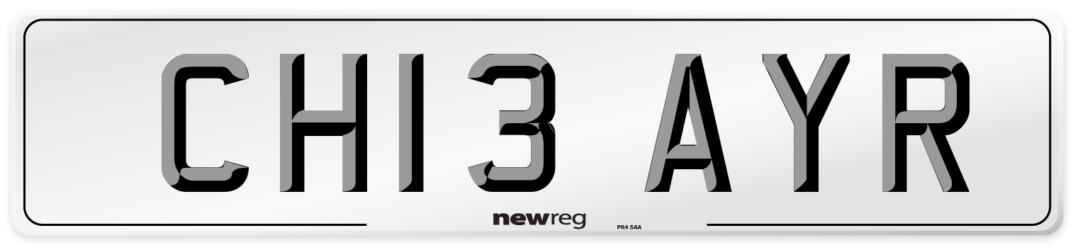 CH13 AYR Number Plate from New Reg